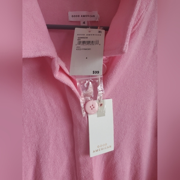 Good American Terry Romper Knit Iced Pink Size 4  Style GSW0230 New - Picture 8 of 8